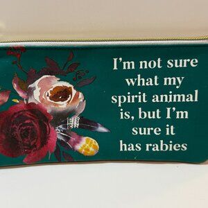 💄 Funny Floral Makeup Bag – "Spirit Animal with Rabies"  bold and sassy